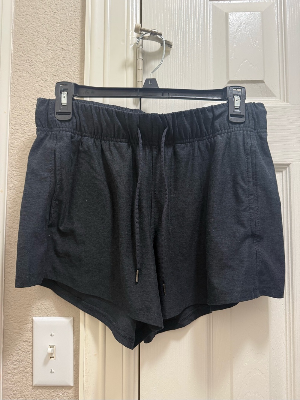 Athletic Works Black Elastic Waist Drawstring Athletic Shorts